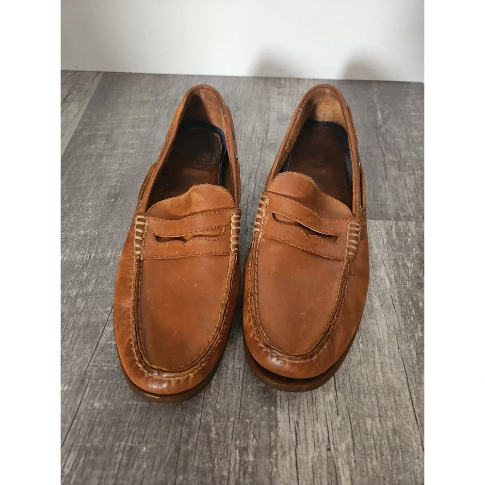 Sperry Top-Sider Mens 10M Leano Penny Loafer Driver Boat Shoes Tan Leather